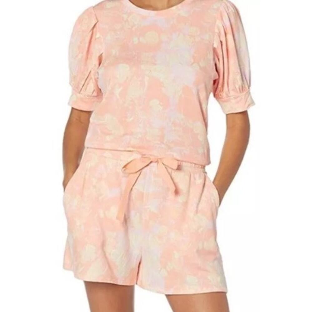 Daily Ritual Short Puff Sleeve Floral Print Romper Womens Small